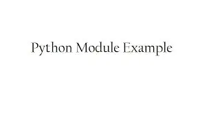 Python Module Example