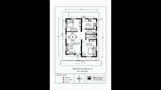 2 bedroom house design / low budget building design / building floor plan /west facing building plan