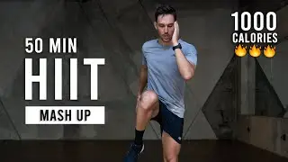 50 Min Fat Burning HIIT Workout | Burn 1000 Calories (Full Body, At Home)