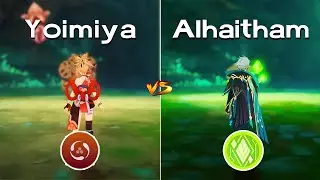 Yoimiya vs Alhaitham !! Who is the best DPS?? gameplay comparison [ Genshin Impact ]