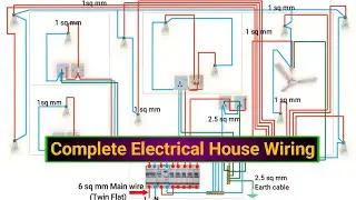 Complete Electrical House Wiring | Home Wiring Diagram | Single Phase Full House Wiring Connection