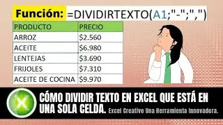 COMO DIVIDIR TEXTO EN EXCEL QUE ESTA EN UNA SOLA CELDA.