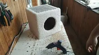 How to make cat house / Изготовление домика для кошки своими руками