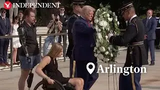 Watch: Trump visits Arlington National Cemetery