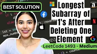 Longest Subarray of 1's After Deleting One Element - LeetCode 1493 Python #leetcode #slidingwindow