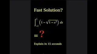 ∫(1 - √(1 - x²)) dx [-1, 1] = ? Integration problem with answer by area under curve.