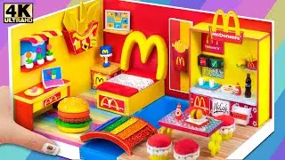 Making Cute Miniature McDonalds House with Bedroom and Pool from Cardboard ❤️ DIY Miniature House