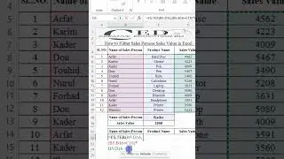 How to Filter Sales Persons Sales Value in Excel😮💡 | #shorts