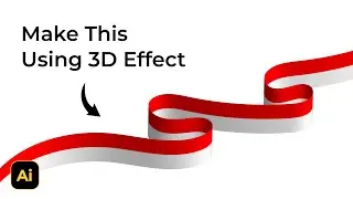 How to Make Indonesian Ribbon Flag Using 3D Effect | Adobe Illustrator Tutorials