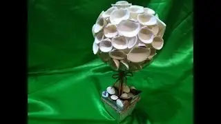 how to make a beautiful tree from shells (topiary).