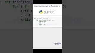 Insertion sort in using function in python