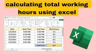 calculating total working hours using excel