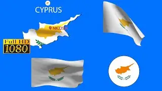 Cyprus Countri Map & Flag Collection