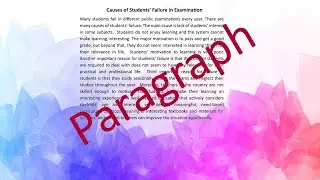 Causes of Students' Failure in Examination.  All  English Paragraph.