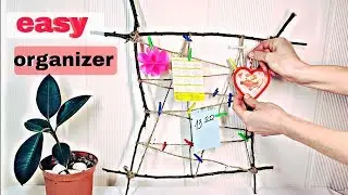 How to make EASY Wall Organizer From Tree Branches and Hot Glue