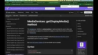 Introduction to WebRTC #12 - Capturing the screen with getDisplayMedia()