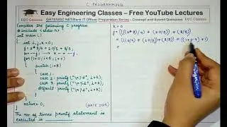 C Programming GATE 2015 Solved Question Part 2 - Switch. Break Numerical