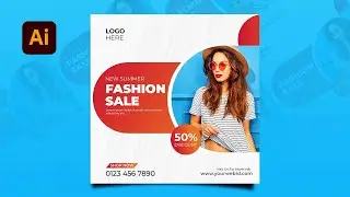 Summer Fashion Sale Social Media Poster Design in Illustrator