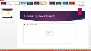 Microsoft PowerPoint 2013 How To Change Slide Back To Title Slide Layout