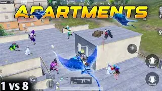Random Shocked 🤯 When I Wiped wow Squad 1v8 in Apartments |  Bgmi Gameplay Today or Pubg Mobile