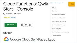 Cloud Functions: Qwik Start - Console | GSP081 | Google Cloud | QUICK-GCP-LAB | 2024 