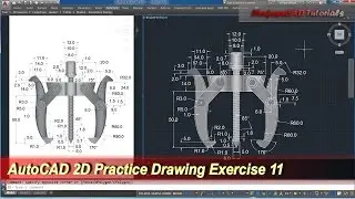 AutoCAD 2D Practice Drawing | Exercise 11 | Basic Tutorial