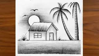 How To Draw A Landscape || Pencil Drawing for beginners || House Drawing