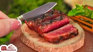 Delicious Butter Basted Steak in the Mini Forest by Miniature Cooking | ASMR Outdoor Cooking