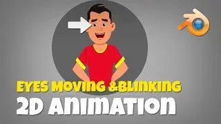Animating Eyes Blinking & Moving,  in Blender 2.9 Grease Pencil. 2D Animation