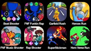 FNF Music Battle Beat Shooter, FNF Funkin Rap Battle Full Mod, Garfield Rush, Heroes Run, FNF Music