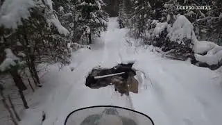 Снегоход "Буран АДЕ" Движенин с точки "Б" в точку "А" Видео от первого лица.