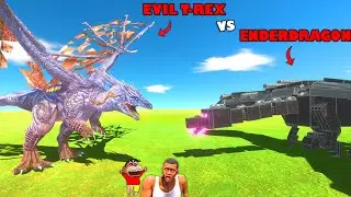 UPGRADED T-REX vs ENDERDRAGON CUSTOM UNITS in Animal Revolt Battle Simulator| SHINCHAN CHOP FRANKLIN