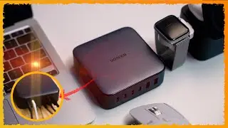 유그린 넥소드 GaN 200W 데스크탑 충전기.  6 in 1 노트북 PD 고속 충전기, UGREEN Nexode 200W USB C Desktop Charger,