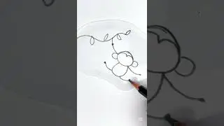 Swing Monkey easy drawing but why water? #kids #kidsart #drawing #easydrawing #kidsart