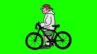 cycle boy green screen animation