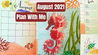 August 2021 Plan With Me ~ Coral Reef Theme ~ Bullet Journal Setup