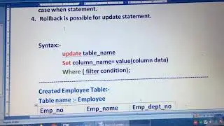 BASIC SQL UPDATE STATEMENTS || 