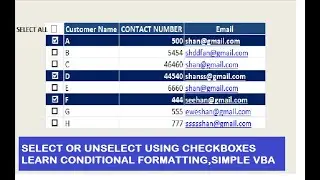 Highlight rows with checkboxes using Conditional formatting, Excel VBA