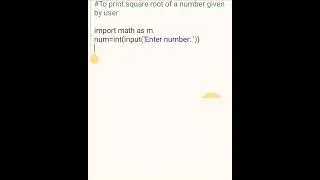 Square root of a number || Getting started with python || python basics