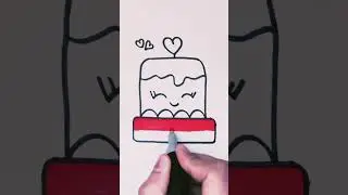 Kawaii Cake Drawing Step by Step | Fun & Easy Dessert Doodle Tutorial 🍰✨| #cutecanvas