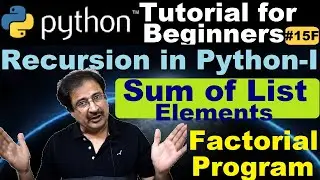 Sum of List using Recursion in Python | Factorial Program in Python using Recursion | Recursion PDF