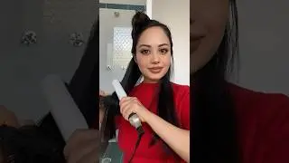 ASMR hair straightening & brushing combing routine in the bathroom #hairasmr #asmr #hair #beauty