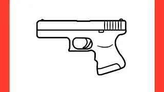 How to draw a GLOCK 18 pistol from CS GO step by step / drawing glock gun easy