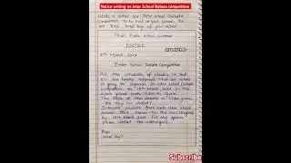 Notice writing on Inter school debate competition l notice writing on debate competition l notice