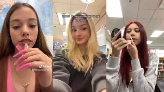 asmr doing my makeup in class | tiktok compilation