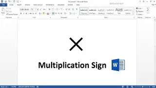 How to Insert Multiplication Sign In MS Word