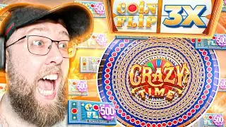 BIG BET ON A 3X TOP SLOT COINFLIP CRAZY TIME GAME SHOW!