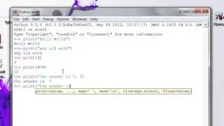 Simple Python - Using IDLE, begin w the print function