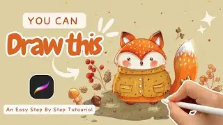 How to Draw a Cute Fox in a Cozy Autumn Setting 🍂✨|| An Easy Step-by-Step Tutorial