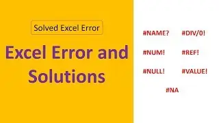 Excel Error and Solution | 